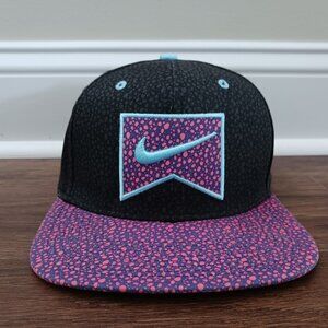 Nike Vintage Rare Speckled Gray Pink Snapback SB Wool Hat Cap